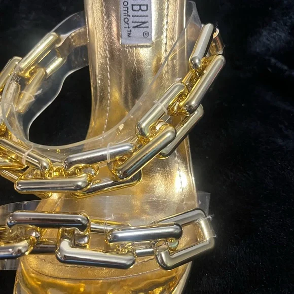 Cape Robbin Gold Chain Stiletto Heels - Picture 5 of 16